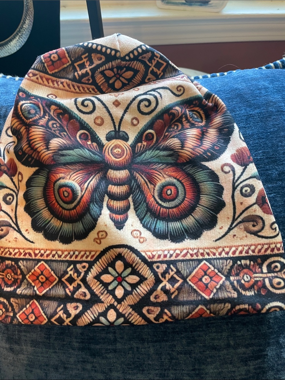 Butterfly Pattern Decorative Women’s Toboggan - Multicolor